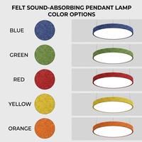 Lampe suspendue acoustique en feutre PET LED en gros, absorption du son, réduction du bruit, pour bureau, salle de réunion, projet OEM ODM