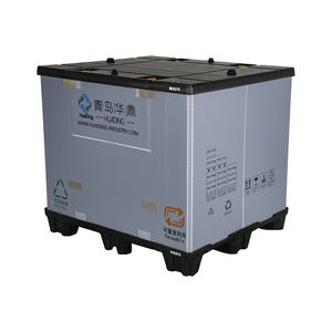 Conteneur d'expédition en vrac pliable, bac en plastique, grande palette en plastique pliable avec couvercle - Product Image 1