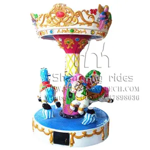 3 Zitplaatsen Mini Carrousel Ride Munt Geëxploiteerd Kiddie Ritten Carrousel Rit Voor Kinderen