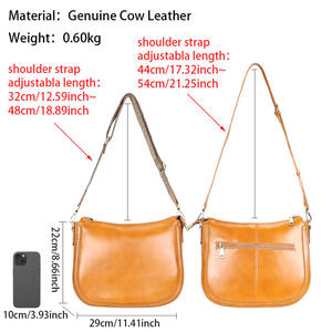 Sacs à bandoulière tendance rétro AndoBag pour femmes, sac à bandoulière en cuir véritable, sac à main de luxe et sac carré 1606 - Product Image 2