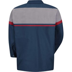 เสื้อเชิ้ตทำงานผู้ชายสีแดงเข้ม/กุหลาบ/สีเทาอ่อนขนาด2X-Large - Product Image 3