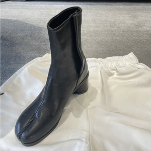 Botines de tacón alto con punta dividida estilo occidental, talla grande 35-42, tacón grueso, zapatos de mujer a la moda, color tostado. - Product Image 1