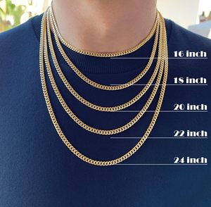 Cadena de Eslabones Cubanos Estilo Miami de 6mm Chapada en Oro Real de 14K, Collar Sólido de Acero Inoxidable <span class=keywords><strong>316L</strong></span> para Hombres y Mujeres (Regalo de Navidad o Cumpleaños) - Product Image 3