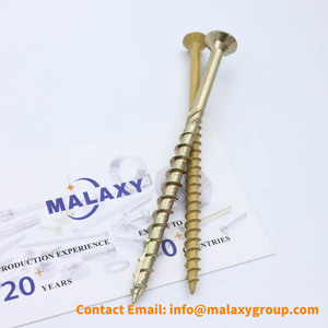 MALAXY #4X1/2 "#6X1/2" #6X3/4 "#8X3/4" Tornillo de color dorado Cabeza plana Phillips Tornillo de madera avellanado Ss Tornillo autorroscante - Product Image 5