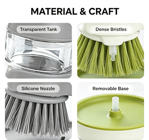 Brosse de nettoyage automatique personnalisée à pression pour distributeur de savon liquide, brosse de décontamination en plastique pour cuisine, pot, dégraissant - Product Image 3