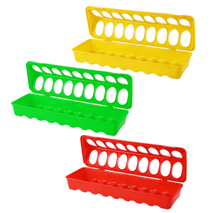 Mangeoire automatique en <span class=keywords><strong>plastique</strong></span> multi-trous pour poulets, 12/18/22/24/28 trous, <span class=keywords><strong>rectangulaire</strong></span>, pour pigeons, cailles, poussins, conteneur de nourriture et d'eau - Product Image 4