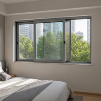 Fenêtre coulissante horizontale double vitrage JUNYAO, verre résistant aux intempéries, joint EPDM, qualité supérieure NFRC AS2047 CE, pour salon et hôtel