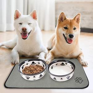 14,2 Zoll x 24 Zoll Luxus-Mikrofaser-Haustier-Schüssel matte Moderne Geschirr trocknungs matte mit rutsch fester Rückseite für Haustiere - Product Image 1