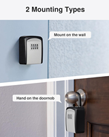 Boîte de verrouillage à clés, boîte de rangement à clés à combinaison à 4 chiffres, boîte de verrouillage de sécurité murale portable avec code pour la maison, clés de rechange