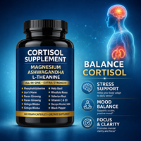 Capsules d'Ashwagandha, de Magnésium, de L-Théanine et de Rhodiola pour l'équilibre du cortisol, le soulagement du stress, le soutien du sommeil et l'amélioration de la mémoire