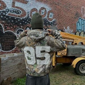 شعار مخصص التمويه هوديي شجرة التمويه سحاب الرجال هوديي التطريز Boxy صالح المحاصيل البريدي حتى هوديي للرجال - Product Image 2