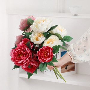 Fleurs de pivoine artificielles, 7 têtes, en soie, haute simulation, décoration de mariage, décoration de la maison, ornement de table - Product Image 3
