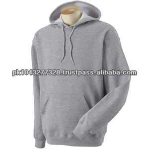 Sweat-shirt à capuche et sweat-shirt gris pour homme Saison d'hiver en polyester/coton teint uni avec capuche - Product Image 1