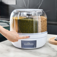 Boîte de rangement moderne rotative en plastique pour céréales, anti-insectes, anti-humidité, anti-mites, récipient à riz pour cuisine domestique