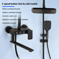 Ensemble de douche thermostatique à poignée unique en aluminium chromé avec robinet à débit contrôlé et cartouche céramique