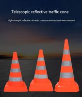 Cône de signalisation rétractable, cône d'avertissement d'urgence pour voiture, cône réfléchissant pliable, cône télescopique, cône portable en forme de cornet de glace