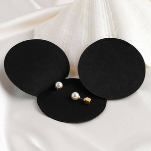 Round Microfiber <b>Jewelry</b> Bag 7x7cm Velvet Closure For Ring Storage Beige - Product Image 4