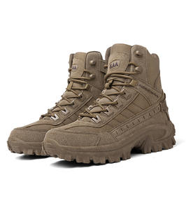 Zapatos de senderismo impermeables de cuero genuino para hombre, botas de bosque de seguridad de verano, forro de algodón para escalada de montaña, poliéster empaquetado - Product Image 6