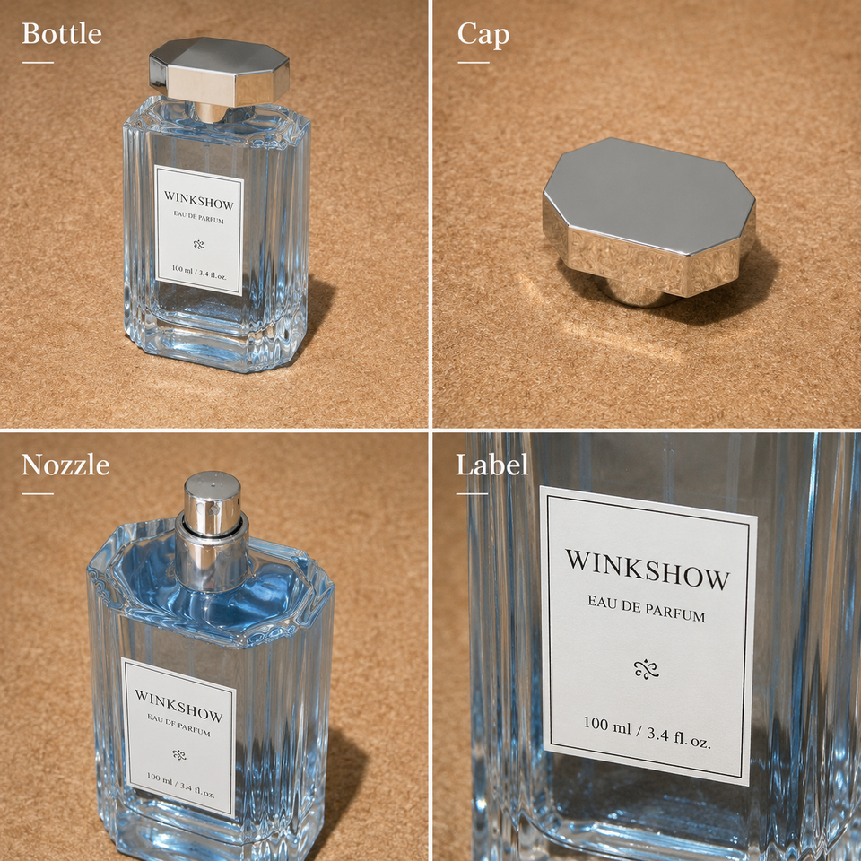 Long E Sample Blue EDP Glass 100ml Rectangular Perfume Bottle Thick Bottom EDP Long ...