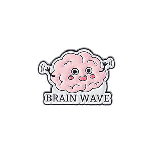 Dessin animé mignon drôle ouvrir votre esprit cerveau émail broche - Product Image 5
