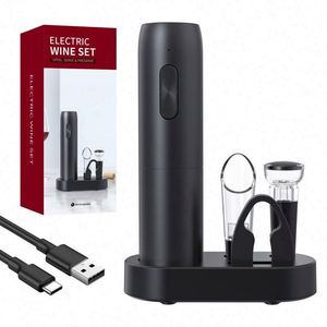Automatic USB Charging Cordless Base Electric <b>Bottle</b> Corkscrew Opener Rechargeable Wine <b>Bottle</b> Opener with Foil Cutter - Product Image 1