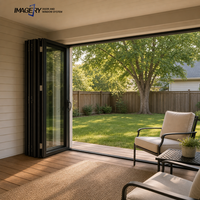 Porte pliante en aluminium de qualité supérieure, double vitrage, isolation thermique pour projet de maison moderne