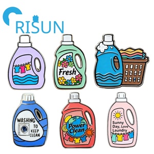 Wholesale Custom Cartoon Fresh Blossom Scent <strong>Laundry</strong> <strong>Liquid</strong> Enamel Pin Badge Bleaching Sud Vibes <strong>Laundry</strong> Detergent Enamel Pins - Product Image 1