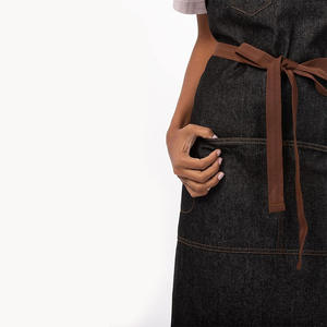 <span class=keywords><strong>Delantal</strong></span> <span class=keywords><strong>de</strong></span> Mezclilla Negro Resistente y Largo con Bolsillo para Bartenders, Pintores, Artistas Florales y Panaderías - Product Image 4