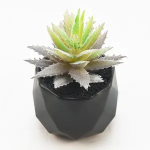 Sukulen buatan untuk dalam ruangan, pot sukulen berbentuk gigi, tanaman buatan modern, sukulen bunga plastik dekorasi