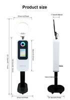 Cabina de Fotos Portátil para Bodas y Fiestas con Anillo de Luz RGB, Compatible con iPad de 10.2-13 Pulgadas, Impresora Hiti P322w Integrada, Máquina de Fotomatón para iPad y DSLR