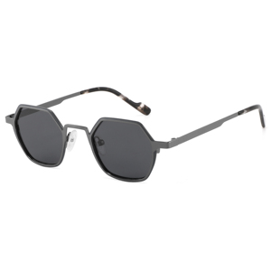 Lunettes de soleil géométriques unisexes, monture noire pleine, protection UV400, style tendance, protection solaire pour adultes - Product Image 1