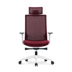 <span class=keywords><strong>Silla</strong></span> de Oficina en Malla Color Vino Tinto <span class=keywords><strong>con</strong></span> Marco Blanco, Apoyabrazos 4D Estéticos 123 °   <span class=keywords><strong>Silla</strong></span> Ergonómica Giratoria Reclinable para Estudio y Trabajo - Product Image 2