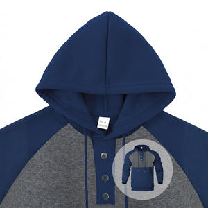 Sweat-shirt décontracté sportif en coton et polyester mélangé de haute qualité avec logo personnalisé, taille plus, poids lourd, patchwork - Product Image 4