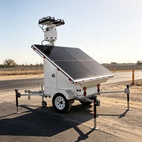 Remorques d'éclairage mobile à LED avec panneaux solaires, indice de protection IP65, dotées de 4 panneaux solaires pour l'éclairage routier en zone isolée