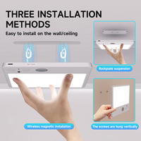 Lampu Malam Sensor Gerak LED Nirkabel Isi Ulang Desain Magnetik untuk Tangga Lemari Kamar Tidur Dapur-Pengisian Daya USB
