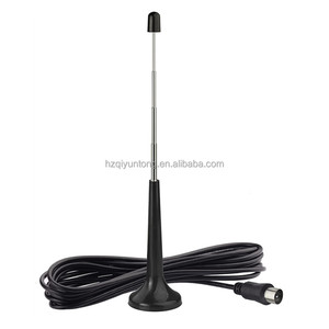 <span class=keywords><strong>Antenne</strong></span> radio <span class=keywords><strong>FM</strong></span> et TV numérique rétractable télescopique Qiyuntong pour voiture, avec gain de 5 dBi, 1,5 VSWR, base magnétique en plastique, UHF VHF - Product Image 1
