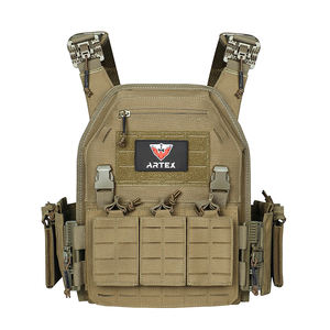 Gilet tactique porte-plaques en polyester noir avec système de dégagement rapide, Molle, Chaleco Táctico, Bandolier, Gilet tactique découpé au laser - Product Image 2