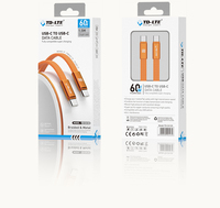 Câble de charge rapide USB Type C vers Type C 60W 1,5m avec gaine en nylon tressé pour ordinateur