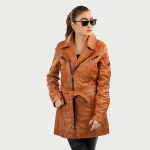 PIHA SPORTS <b>Classic</b> Women's Genuine Sheep Leather Motorcycle Jacket-Windproof & Quick Dry Winter - Product Image 2