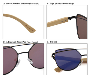 2025 mode Logo personnalisé lunettes de soleil de haute qualité métal cadre unisexe lunettes de soleil printemps charnière en gros bambou lunettes de soleil - Product Image 6