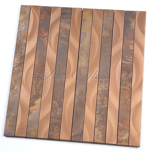 Siêu hoành tráng hiệu ứng laser kim loại đồng thép khảm tường gạch giọng Dải Tính năng backsplash nền bao gồm KitKat phong cách - Product Image 5