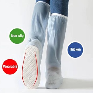 40CM High Tube Waterproof Shoe Cover <b>Slip</b>-resistant Zipper Rain Boots Waterproof Rainy Days Useful Shoe Protectors <b>for</b> Men <b>Women</b> - Product Image 6