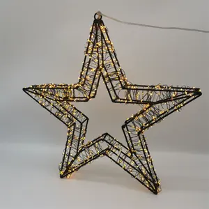 800LED带36X3cm 3D LED金属星星LED铜线灯圣诞灯