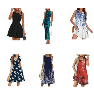 Soldes Exceptionnelles Vêtements Femme : Robes d'Été Styles Mixtes Adultes, Surstock en Gros, Sans Marque, Modèle QZ-061, Coton/Polyester - Product Image 1