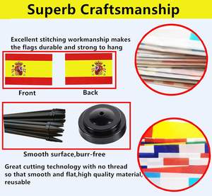 拉丁美洲西班牙语国家桌面旗帜套装 13 英寸黑色矛尖旗杆可折叠防紫外线聚酯纤维传统旗帜 - Product Image 3