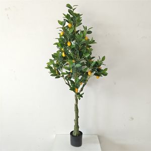 Vente en gros de citronniers nains de 60cm bonsaï en pot citronnier vert artificiel avec fruits au citron - Product Image 6