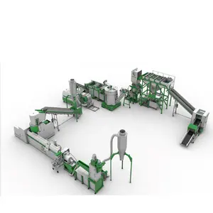 البلاستيك كسارة إعادة التدوير خط إنتاج تنظيف المحبب مجموعة كاملة الطاحن