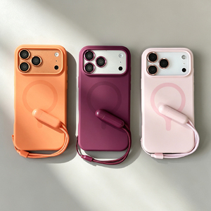 Funda Magnética de Lujo para Teléfono, Nueva de Fábrica, de Silicona Real a Prueba de Golpes, con Correa de Muñeca y Soporte para iPhone 18 17 16 15 14 Pro - Product Image 4