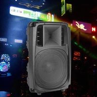 Enceinte active en plastique de 15 pouces, 500 W RMS, deux voies, pleine gamme, sans fil, pour événements DJ, fêtes en plein air et spectacles en direct