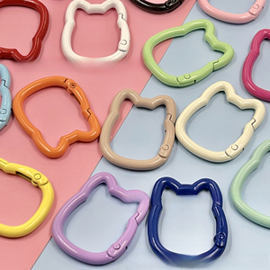taodao Anneau ouvert coloré <span class=keywords><strong>Maneki</strong></span> <span class=keywords><strong>Neko</strong></span> Printemps, peinture cuite, porte-clés de bagage, accessoire DIY - Product Image 4